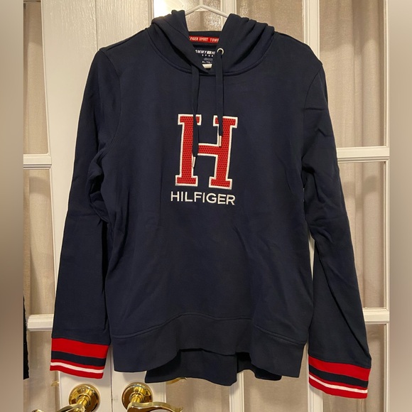 Tommy Hilfiger navy logo pullover hoodie NWT - Picture 1 of 6